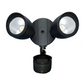 MW Lighting Twin Head Security Light Black with Motion Sensor