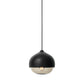 Mater Terho Medium Black Lacquered FSC Certified Linden Wood Pendant With Smoked Transparent Glass