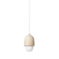 Mater Terho Small Matt Lacquered FSC Certified Linden Wood Pendant With White Opal Glass Shade