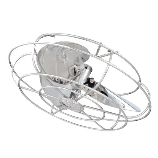 Matthews Fan Company Atlas 13" Polished Chrome Aluminum Fan Head Set With Decorative Cage