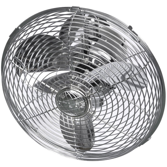 Matthews Fan Company Atlas 13" Polished Chrome Aluminum Fan Head Set With Safety Cage