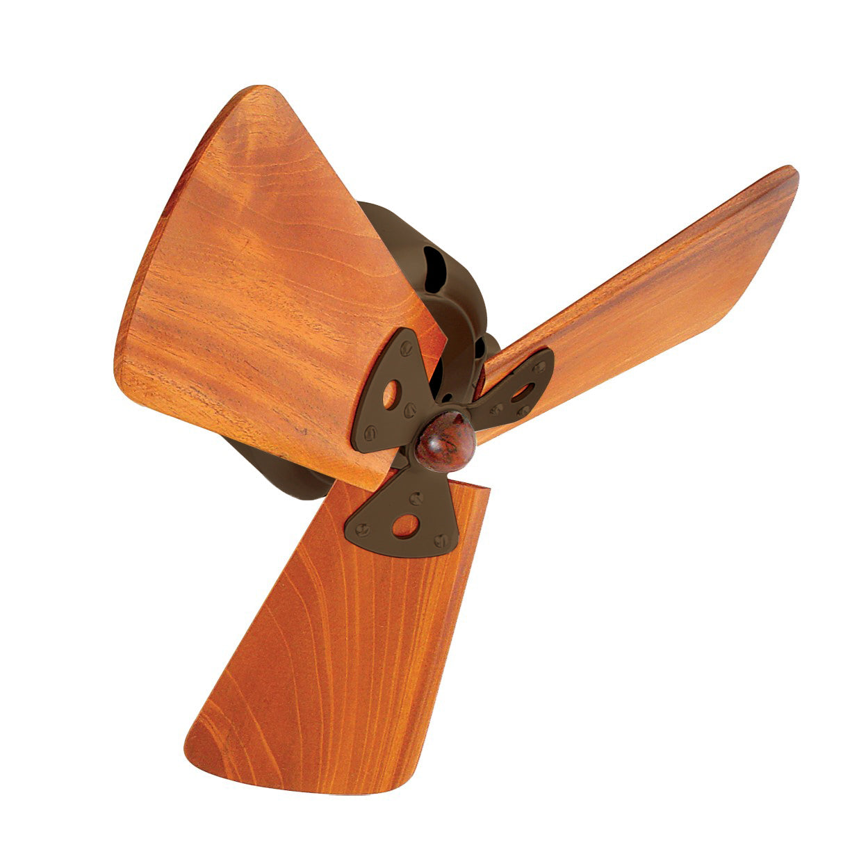 Matthews Fan Company Atlas 16" Textured Bronze Wooden Fan Head With Mahogany Tone Wood Blades