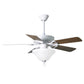 Matthews Fan Company Atlas America 42" Reversible White and Light Oak Wood Tone Blades Ceiling Fan In Gloss White Finish With Light Kit