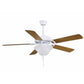 Matthews Fan Company Atlas America 52" Reversible White and Light Oak Wood Tone Blades Ceiling Fan In Gloss White Finish With Light Kit