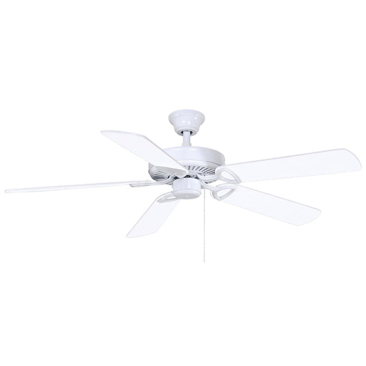 Matthews Fan Company Atlas America 52" Reversible White and Light Oak Wood Tone Blades Ceiling Fan In Gloss White Finish