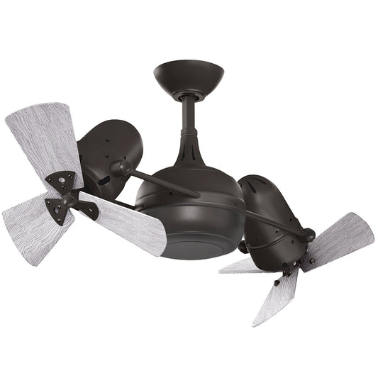 Matthews Fan Company Atlas Dagny 16" Textured Bronze Rotational Fan With 10" Downrod and Barnwood Tone Wood Blades