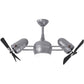 Matthews Fan Company Atlas Dagny LK 16" Brushed Nickel Rotational Fan With 10" Downrod and Matte Black Wood Blades With Light Kit