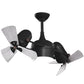 Matthews Fan Company Atlas Dagny LK 16" Matte Black Rotational Fan With 10" Downrod and Barnwood Tone Wood Blades With Light Kit