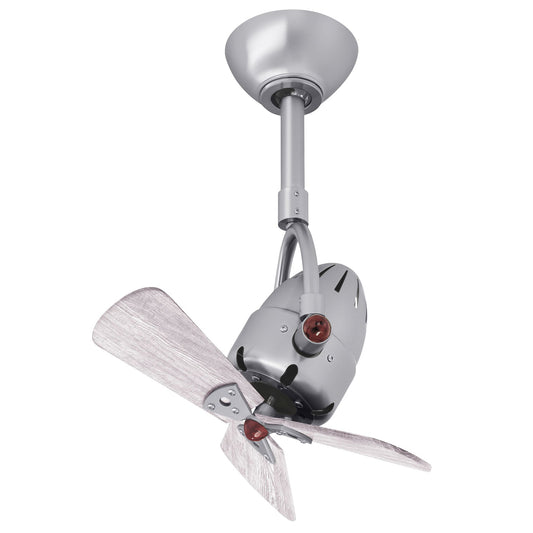 Matthews Fan Company Atlas Diane 16" Brushed Nickel Single Oscillating Directional Ceiling Fan With 10” Downrod and Wood Blades in Barnwood Tone Finish