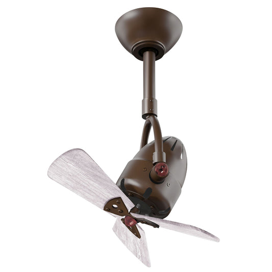 Matthews Fan Company Atlas Diane 16" Textured Bronze Single Oscillating Directional Ceiling Fan With 10” Downrod and Wood Blades in Barnwood Tone Finish