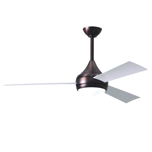 Matthews Fan Company Atlas Donaire 52" Brushed Bronze Ceiling Fan With ABS Blade In Gloss White Finish