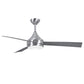 Matthews Fan Company Atlas Donaire 52" Brushed Stainless Ceiling Fan With ABS Blade In Barnwood Tone Finish