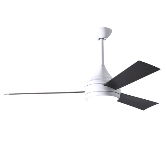 Matthews Fan Company Atlas Donaire 52" Gloss White Ceiling Fan With ABS Blade In Brushed Bronze Tone Finish