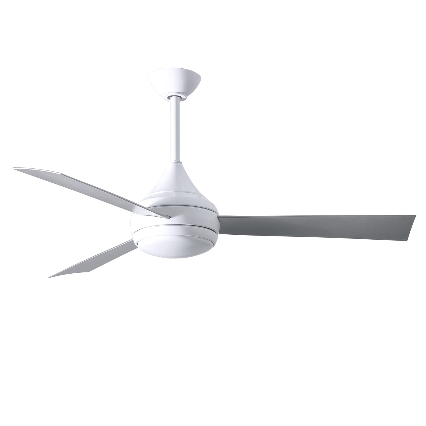 Matthews Fan Company Atlas Donaire 52" Gloss White Ceiling Fan With ABS Blade In Silver Tone Finish