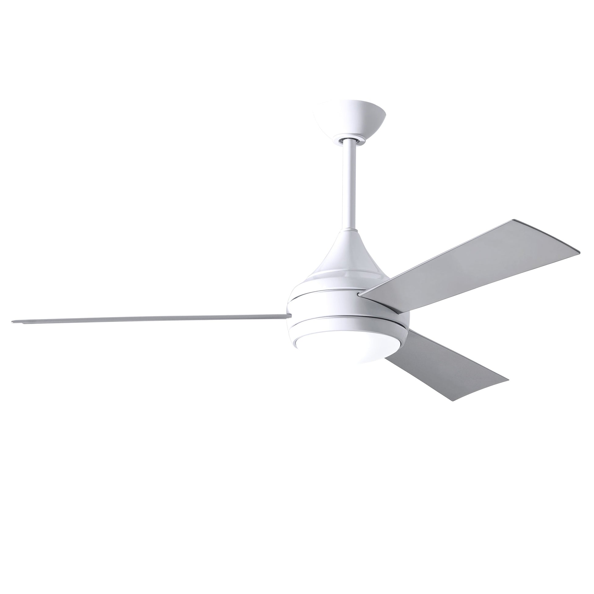 Matthews Fan Company Atlas Donaire 52" Gloss White Ceiling Fan With ABS Blade In Silver Tone Finish