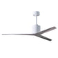 Matthews Fan Company Atlas Eliza 56" Gloss White Ceiling Fan With ABS Blade In Barn Wood Tone Finish