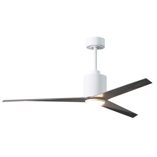 Matthews Fan Company Atlas Eliza 56" Gloss White Ceiling Fan With ABS Blade In Brushed Nickel Finish With Light Kit