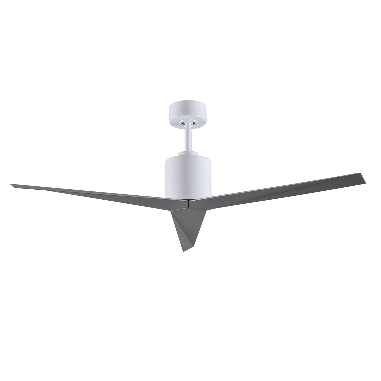 Matthews Fan Company Atlas Eliza 56" Gloss White Ceiling Fan With ABS Blade In Brushed Nickel Finish