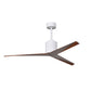 Matthews Fan Company Atlas Eliza 56" Gloss White Ceiling Fan With ABS Blade In Walnut Tone Finish