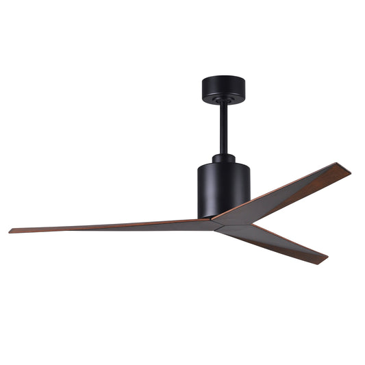 Matthews Fan Company Atlas Eliza 56" Matte Black Ceiling Fan With ABS Blade In Walnut Tone Finish