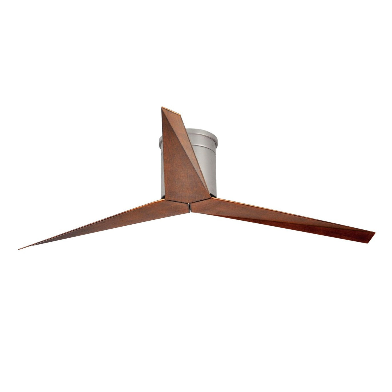 Matthews Fan Company Atlas Eliza-H 56" Brushed Nickel Ceiling Fan With ABS Blade In Walnut Tone Finish