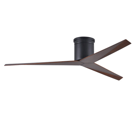 Matthews Fan Company Atlas Eliza-H 56" Matte Black Ceiling Fan With ABS Blade In Walnut Tone Finish