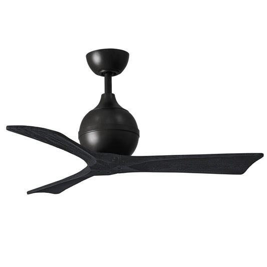 Matthews Fan Company Atlas Irene-3 42" Matte Black Ceiling Fan With Solid Wood Blade In Matte Black Finish