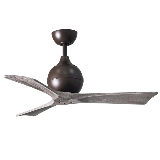 Matthews Fan Company Atlas Irene-3 42" Textured Bronze Ceiling Fan With Solid Wood Blade In Barnwood Tone Finish