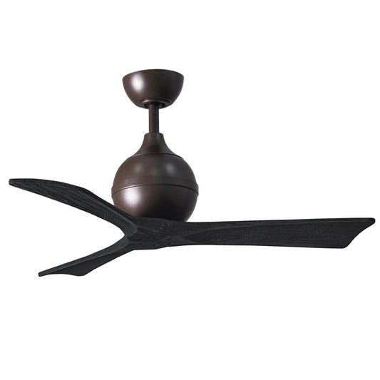 Matthews Fan Company Atlas Irene-3 42" Textured Bronze Ceiling Fan With Solid Wood Blade In Matte Black Finish