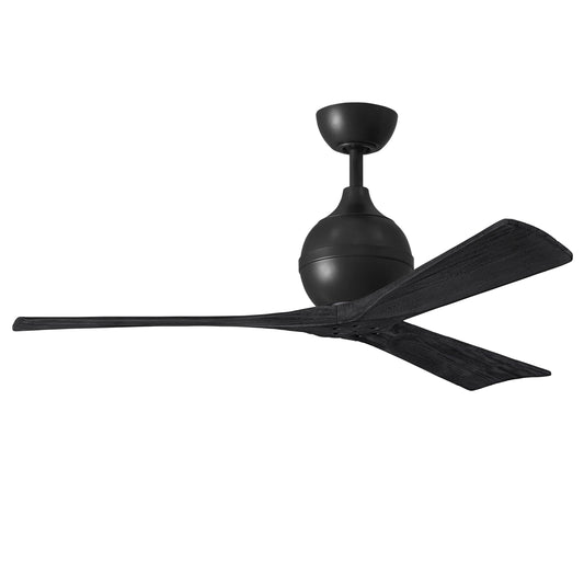 Matthews Fan Company Atlas Irene-3 52" Matte Black Ceiling Fan With Solid Wood Blade In Matte Black Finish