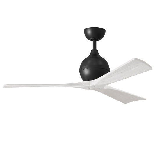 Matthews Fan Company Atlas Irene-3 52" Matte Black Ceiling Fan With Solid Wood Blade In Matte White Finish