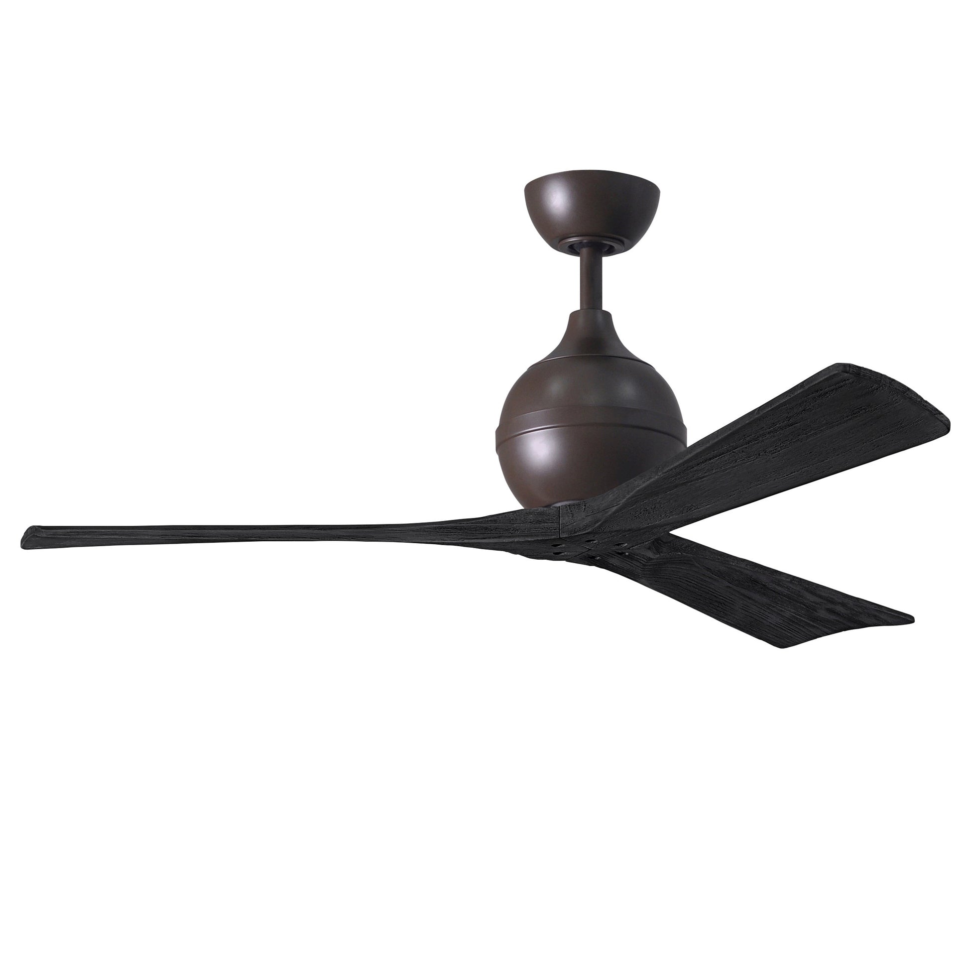 Matthews Fan Company Atlas Irene-3 52" Textured Bronze Ceiling Fan With Solid Wood Blade In Matte Black Finish