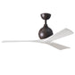 Matthews Fan Company Atlas Irene-3 52" Textured Bronze Ceiling Fan With Solid Wood Blade In Matte White Finish