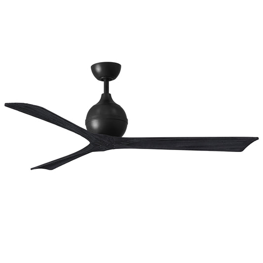 Matthews Fan Company Atlas Irene-3 60" Matte Black Ceiling Fan With Solid Wood Blade In Matte Black Finish