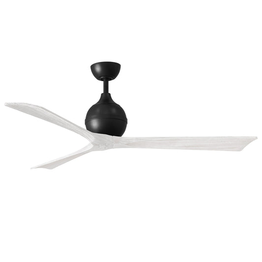 Matthews Fan Company Atlas Irene-3 60" Matte Black Ceiling Fan With Solid Wood Blade In Matte White Finish