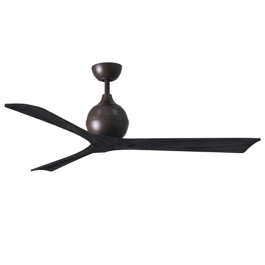 Matthews Fan Company Atlas Irene-3 60" Textured Bronze Ceiling Fan With Solid Wood Blade In Matte Black Finish