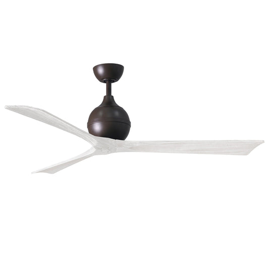 Matthews Fan Company Atlas Irene-3 60" Textured Bronze Ceiling Fan With Solid Wood Blade In Matte White Finish