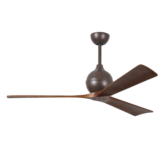 Matthews Fan Company Atlas Irene-3 60" Textured Bronze Ceiling Fan With Solid Wood Blade In Walnut Tone Finish