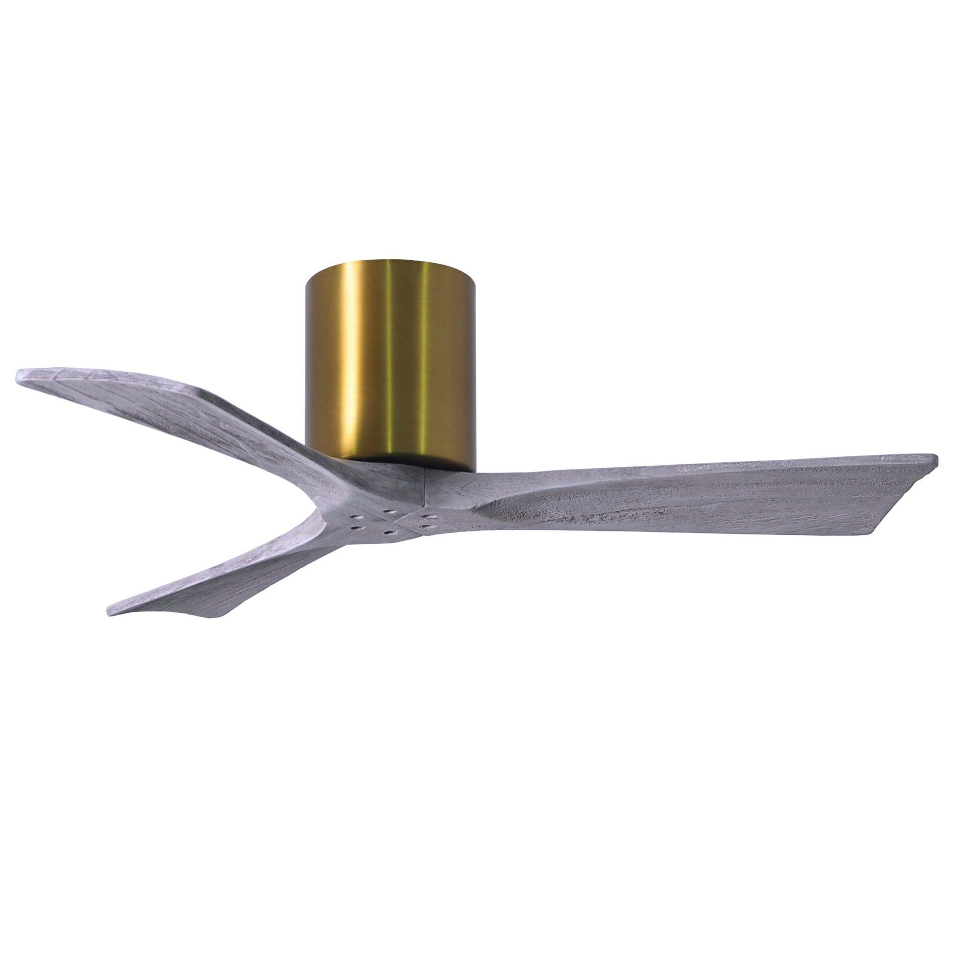 Matthews Fan Company Atlas Irene-3H 42" Brushed Brass Ceiling Fan With Solid Wood Blade In Barnwood Tone Finish