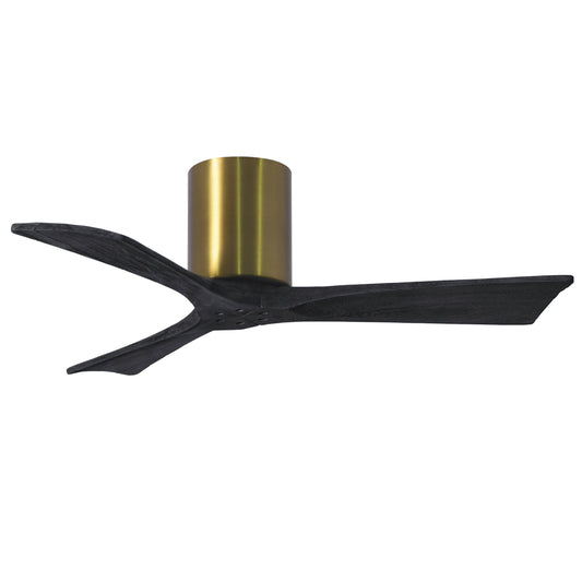 Matthews Fan Company Atlas Irene-3H 42" Brushed Brass Ceiling Fan With Solid Wood Blade In Matte Black Finish