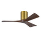 Matthews Fan Company Atlas Irene-3H 42" Brushed Brass Ceiling Fan With Solid Wood Blade In Walnut Tone Finish