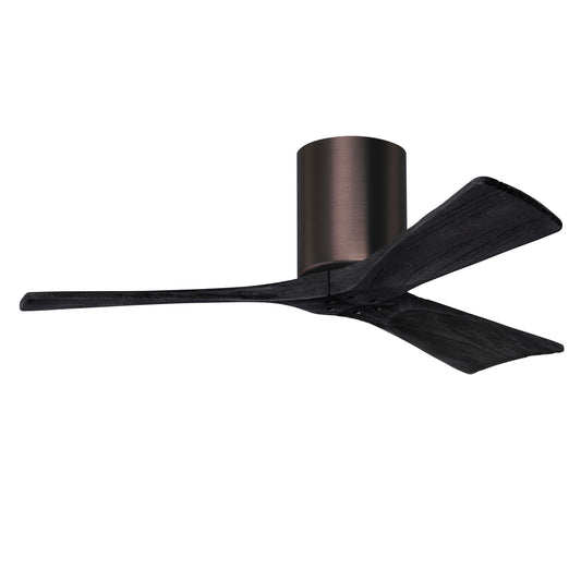 Matthews Fan Company Atlas Irene-3H 42" Brushed Bronze Ceiling Fan With Solid Wood Blade In Matte Black Finish