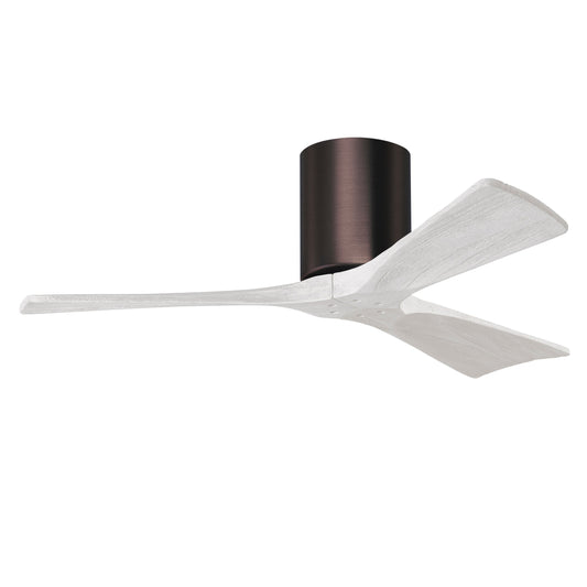 Matthews Fan Company Atlas Irene-3H 42" Brushed Bronze Ceiling Fan With Solid Wood Blade In Matte White Finish