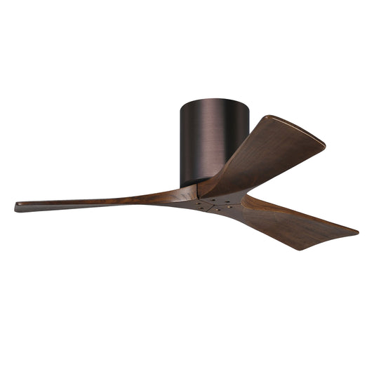 Matthews Fan Company Atlas Irene-3H 42" Brushed Bronze Ceiling Fan With Solid Wood Blade In Walnut Finish