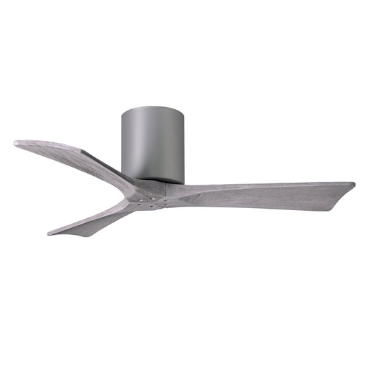 Matthews Fan Company Atlas Irene-3H 42" Brushed Nickel Ceiling Fan With Solid Wood Blade In Barnwood Tone Finish