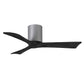 Matthews Fan Company Atlas Irene-3H 42" Brushed Nickel Ceiling Fan With Solid Wood Blade In Matte Black Finish