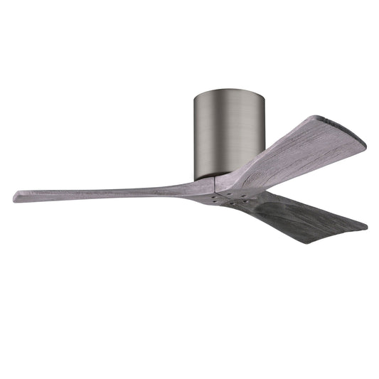 Matthews Fan Company Atlas Irene-3H 42" Brushed Pewter Ceiling Fan With Solid Wood Blade In Barnwood Tone Finish