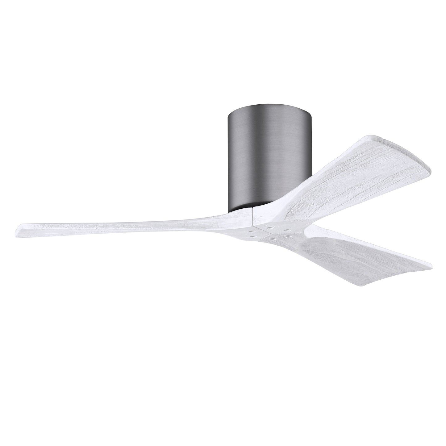 Matthews Fan Company Atlas Irene-3H 42" Brushed Pewter Ceiling Fan With Solid Wood Blade In Matte White Finish