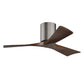 Matthews Fan Company Atlas Irene-3H 42" Brushed Pewter Ceiling Fan With Solid Wood Blade In Walnut Finish