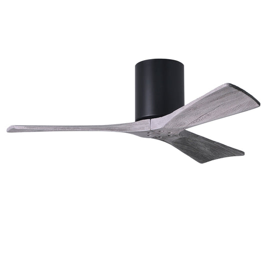 Matthews Fan Company Atlas Irene-3H 42" Matte Black Ceiling Fan With Solid Wood Blade In Barnwood Tone Finish